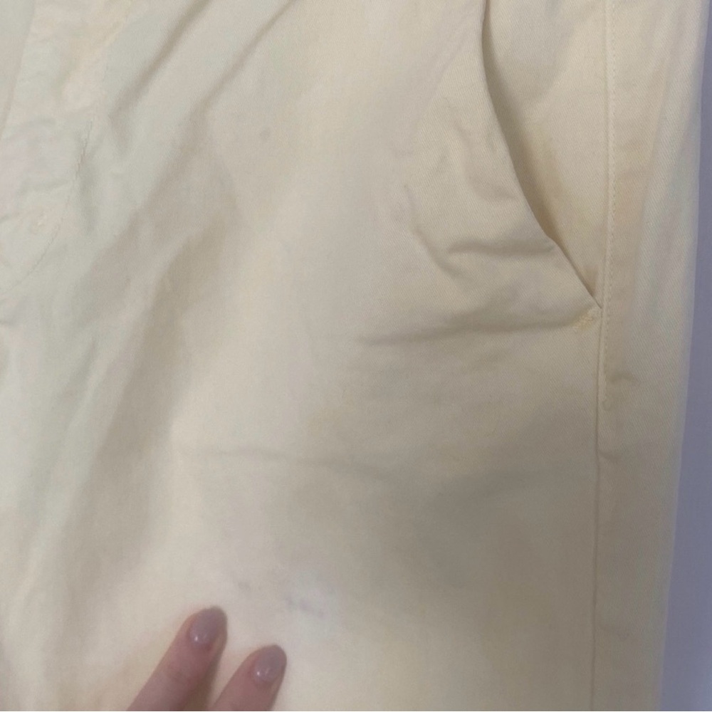 MOTHER  “The Roller Prep” Wide Leg Pants in butter yellow color “Killing Time” - Picture 10 of 11